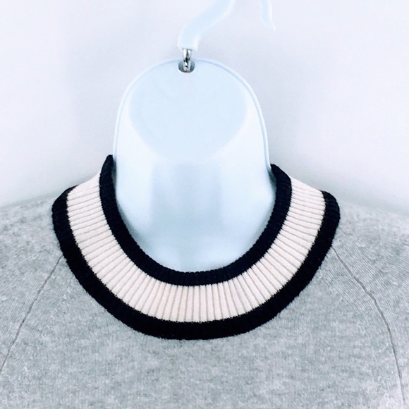 Minnie Rose Cashmere Sweater Gray Crewneck Rear Cut Out Cropped 3/4 Sleeve Sz XS - Picture 3 of 12